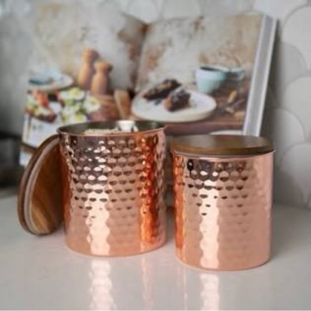 UNCOMMON JAMES HAMMERED COPPER CANISTER SET - NWT
